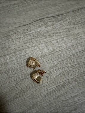 Gold Geometric Hoop Stud Earrings - Women Jewelry